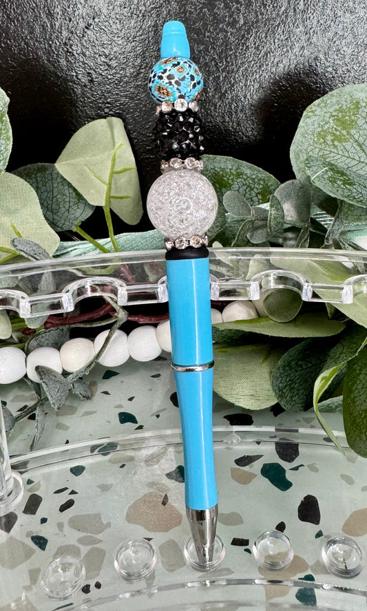 Turquoise Cow Print Pen