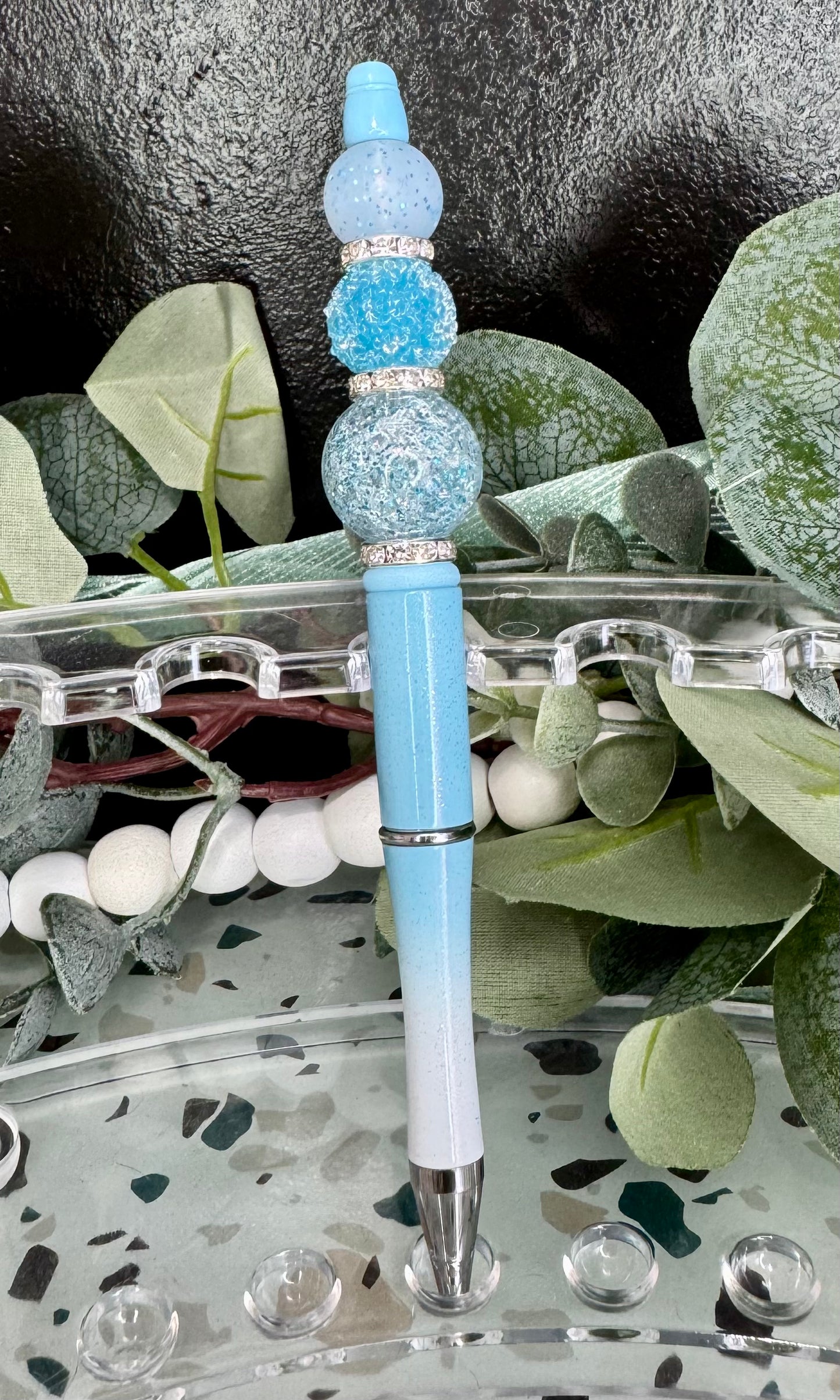 Blue Glitter Pen