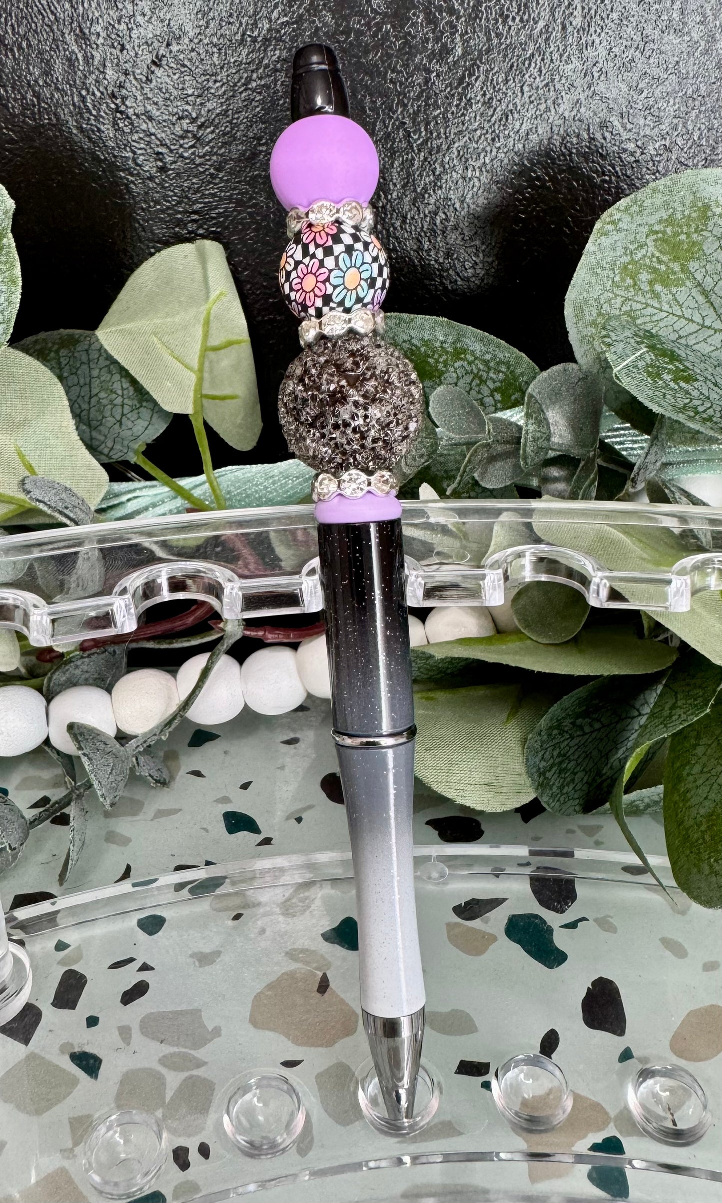 Checkered Daisy Pen