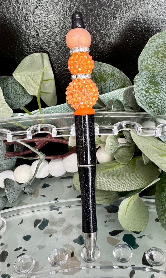 Orange Rhinestone Pen