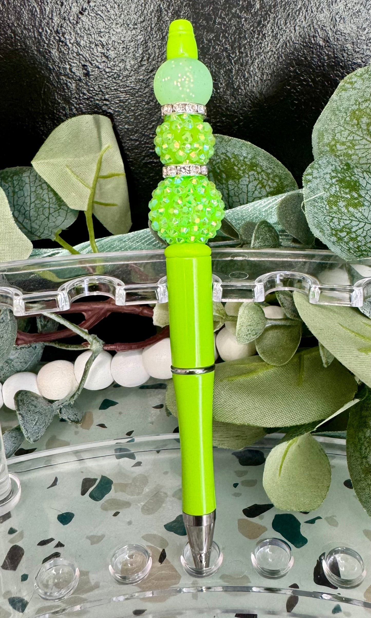 Green Rhinestone Pen